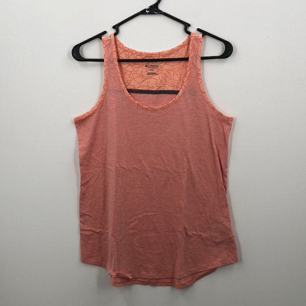 Columbia Womens Peach Sleeveless Scoop Neck Wide Strap Activewear Tank Top Sz M